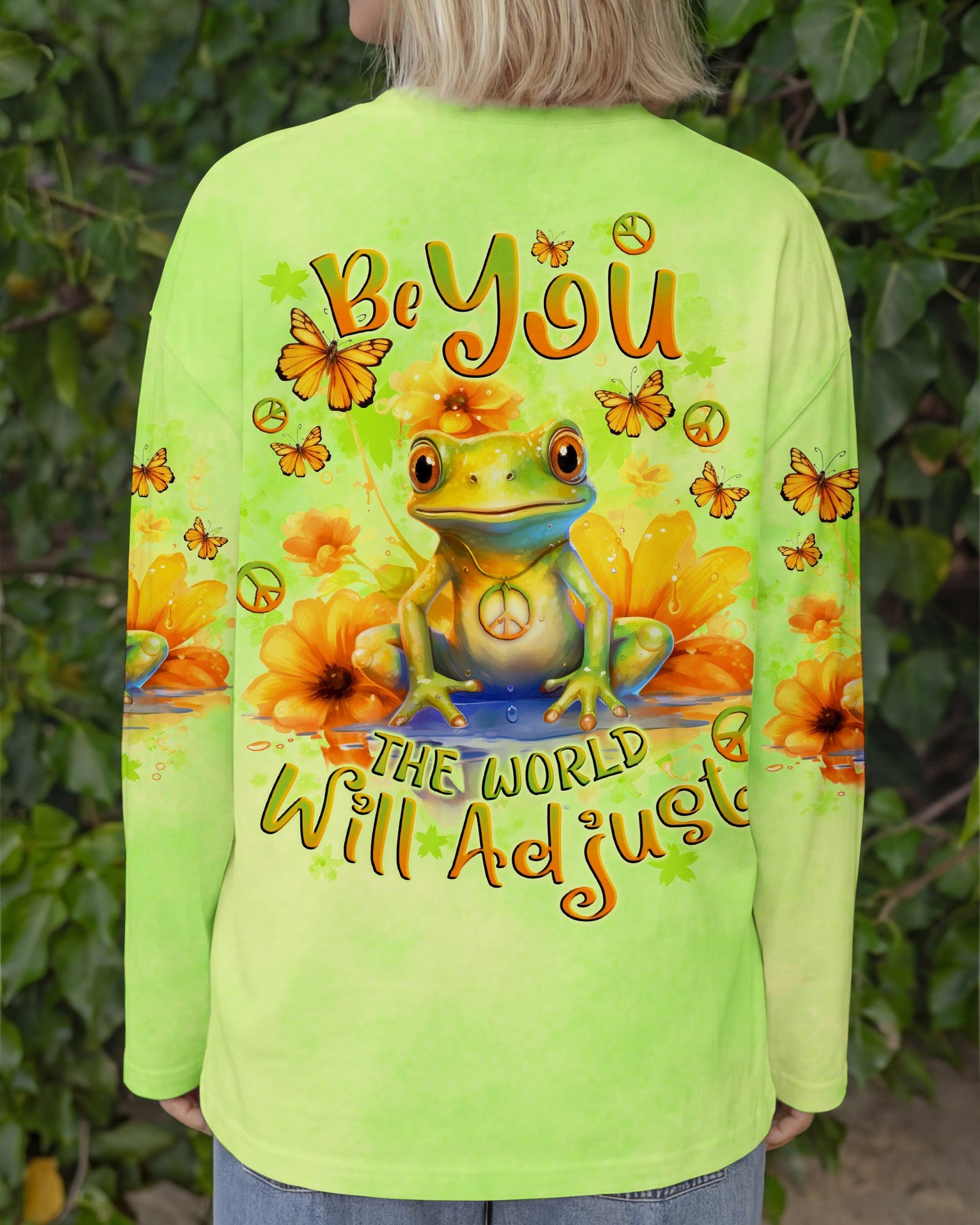 BE YOU THE WORLD WILL ADJUST FROG ALL OVER PRINT - TLNO2909231