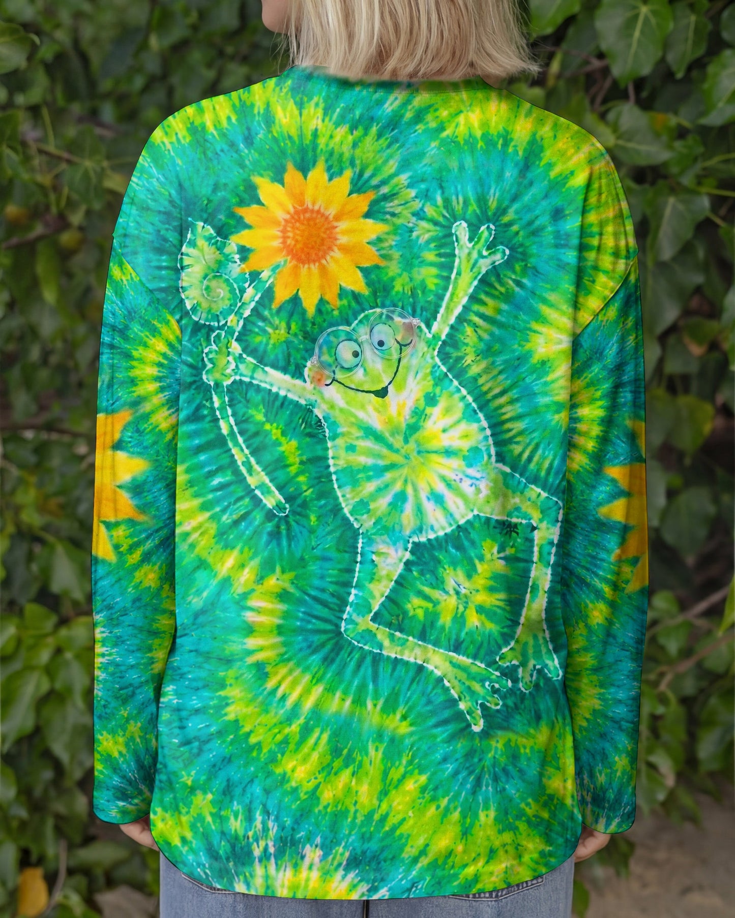 FROG SUNFLOWER SWIRL ALL OVER PRINT   - TLHN1906264