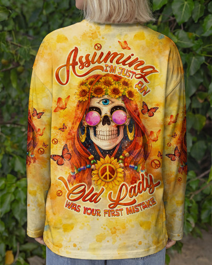 ASSUMING I'M JUST AN OLD LADY SKULL SUNFLOWER ALL OVER PRINT - TLTW1004261