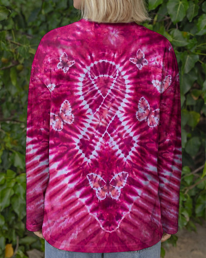 RIBBON BUTTERFLY  BREAST CANCER AWARENESS PINK SWIRL ALL OVER PRINT - TLHN1604261