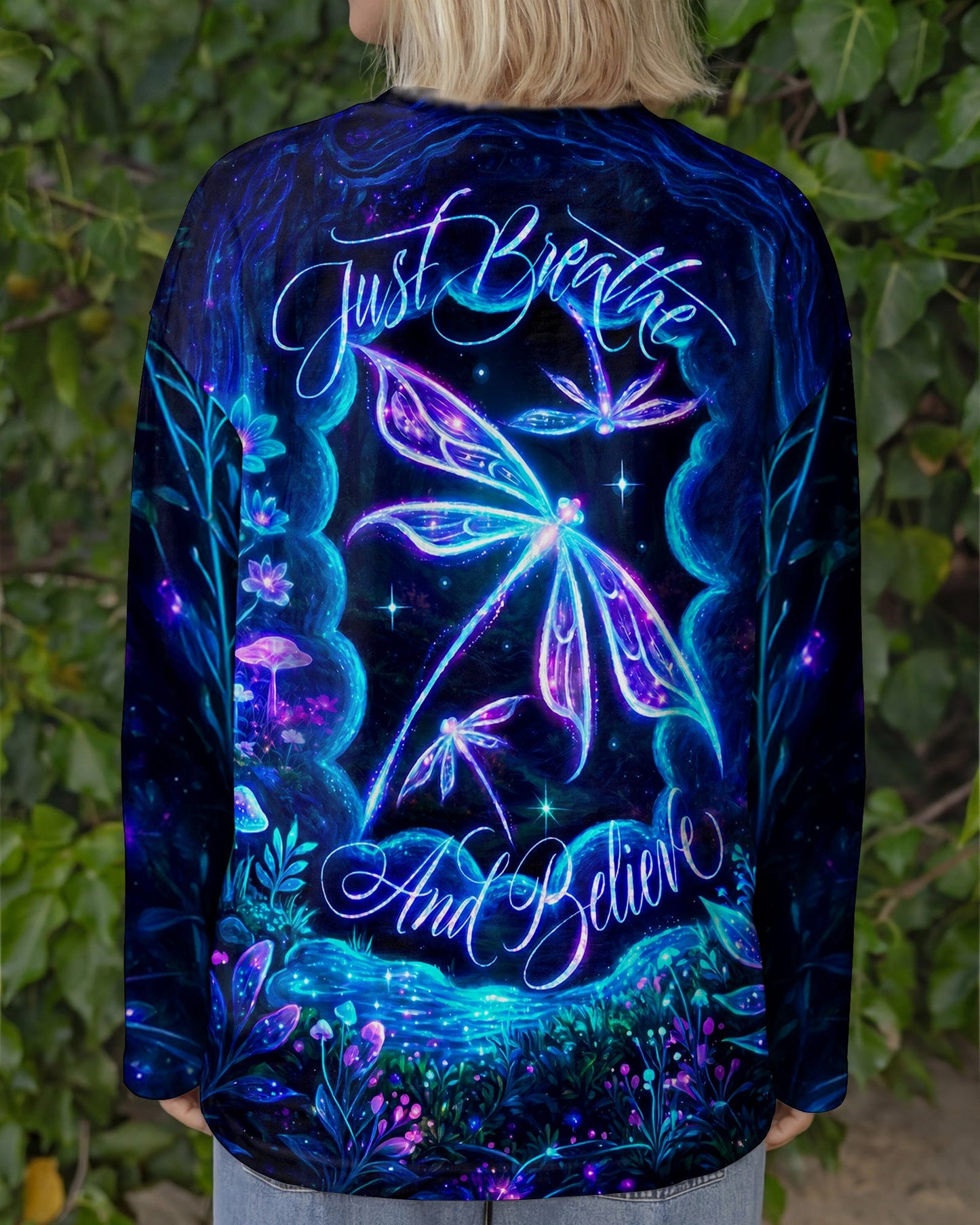 JUST BREATHE AND BELIEVE DRAGONFLY ALL OVER PRINT - RI1405261