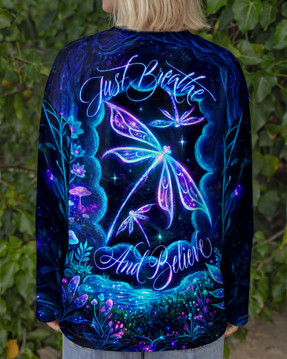 JUST BREATHE AND BELIEVE DRAGONFLY ALL OVER PRINT - RI1405261