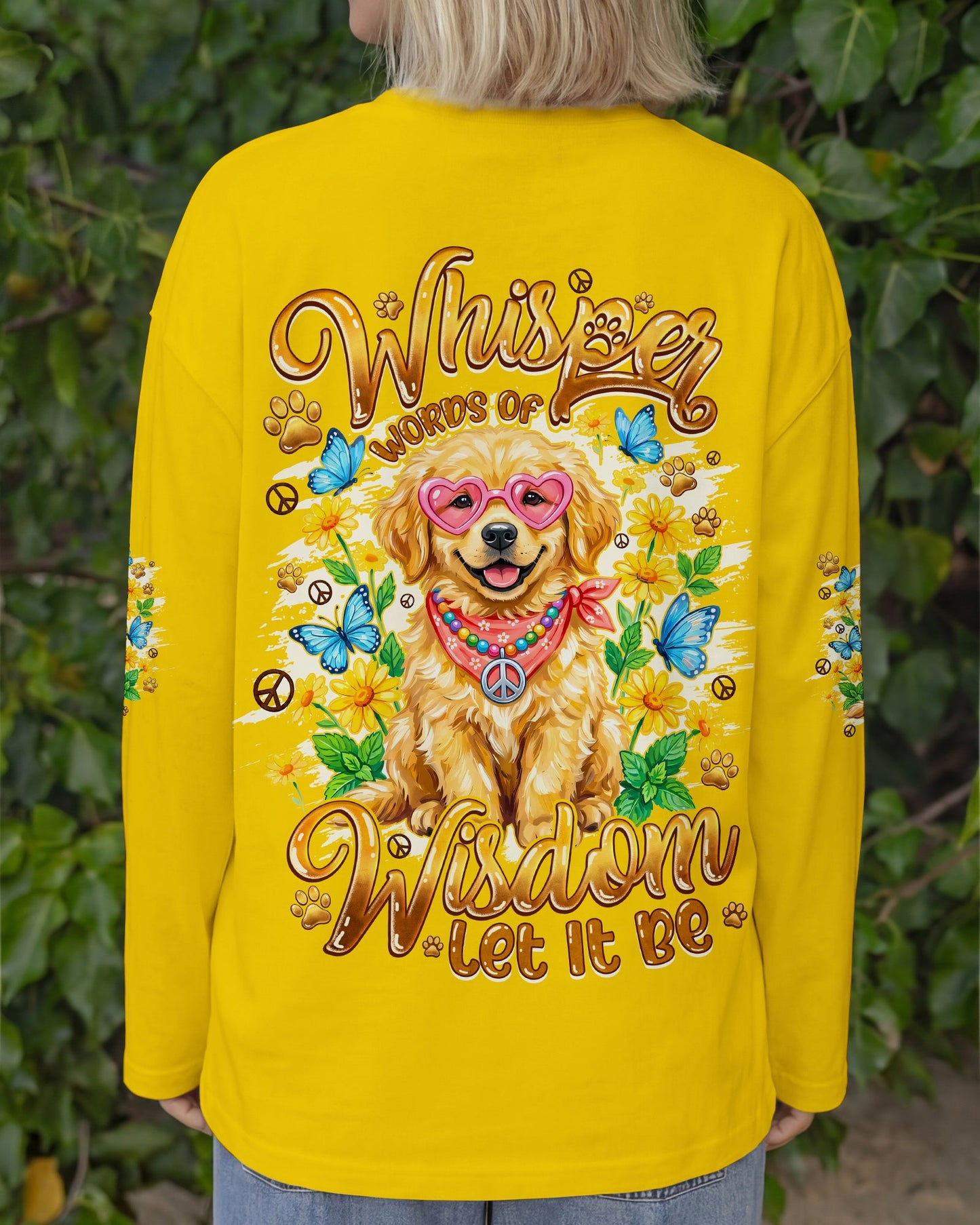 WHISPER WORDS OF WISDOM LET IT BE GOLDEN RETRIEVER PUPPY DOG ALL OVER PRINT - TYQY1105262
