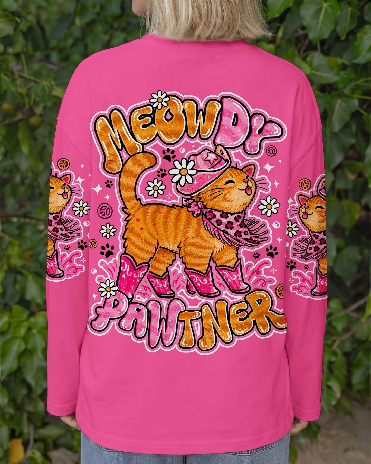 MEOWDY PAWTNER ORANGE TABBY CAT ALL OVER PRINT - TLNO0907262