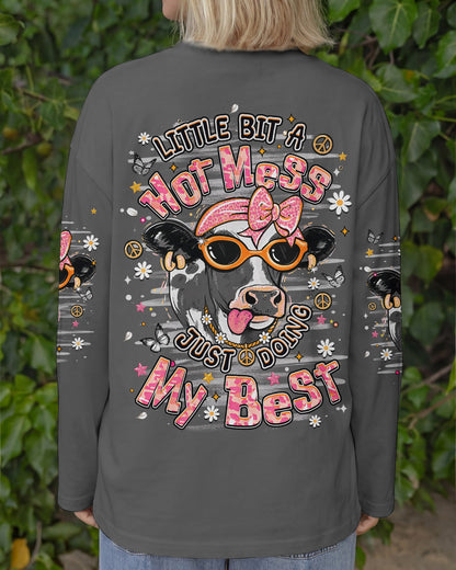 LITTLE BIT A HOT MESS COW ALL OVER PRINT  - TLHN1806264