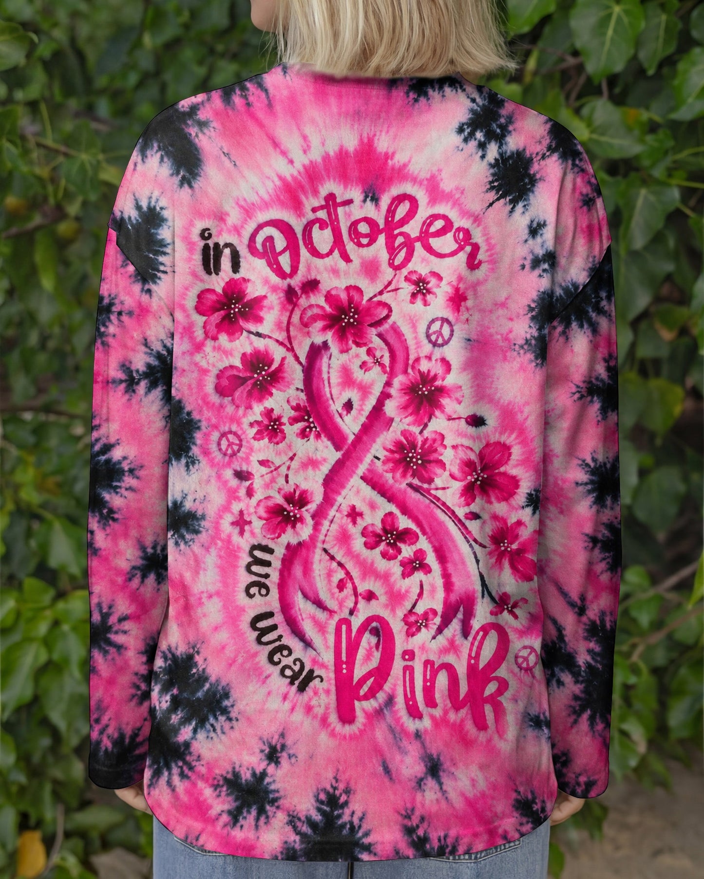 IN OCTOBER WE WEAR PINK FLORAL RIBBON ALL OVER PRINT - KMTM1507261