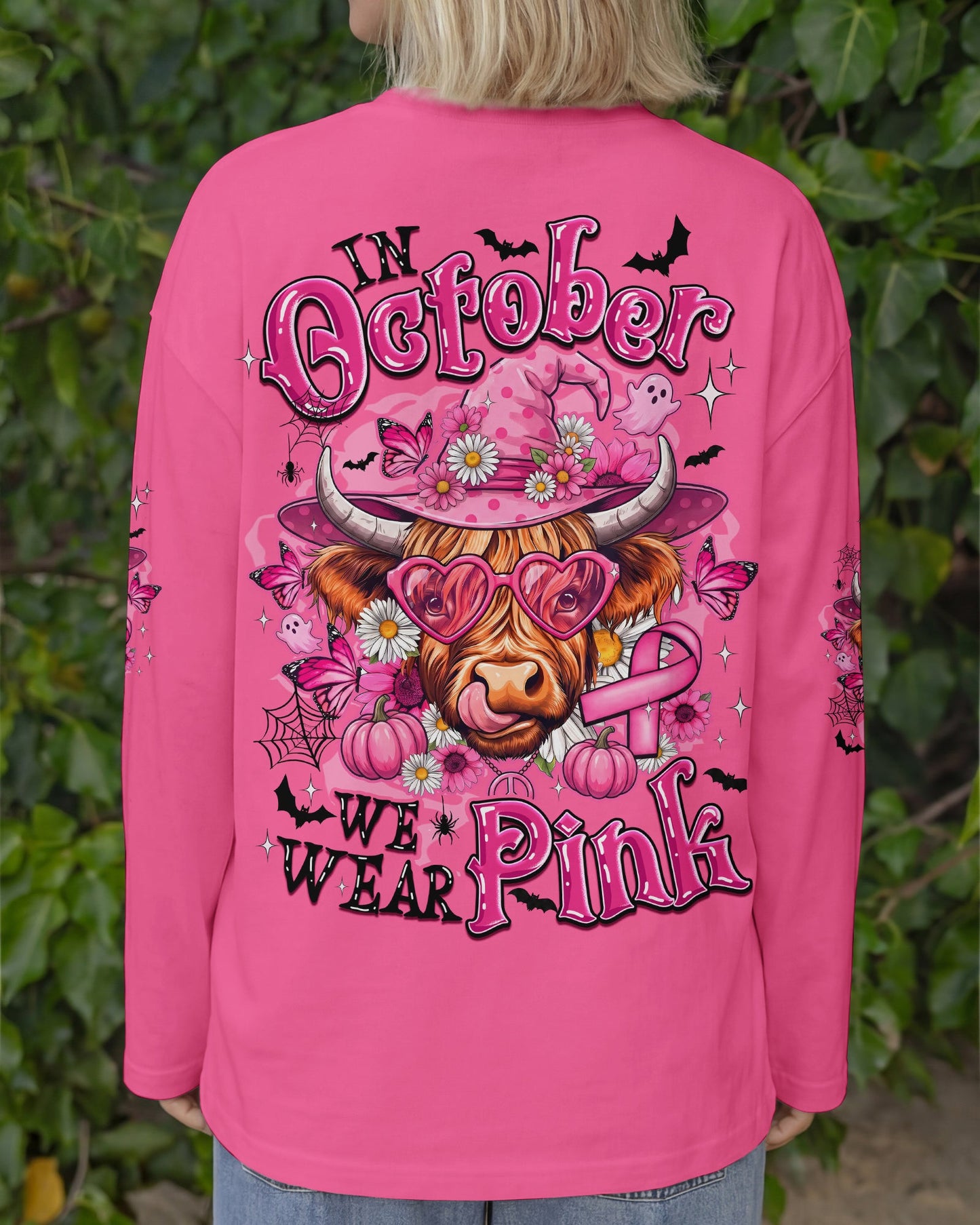 IN OCTOBER WE WEAR PINK COW HALLOWEEN BREAST CANCER AWARENESS ALL OVER PRINT - TYQY1507263
