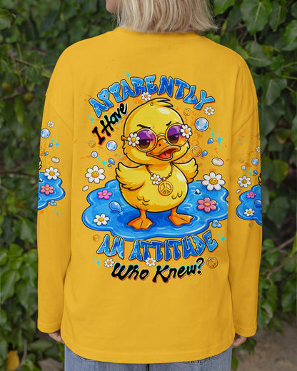 APPARENTLY I HAVE AN ATTITUDE WHO KNEW DUCK ALL OVER PRINT - TLTW2105263