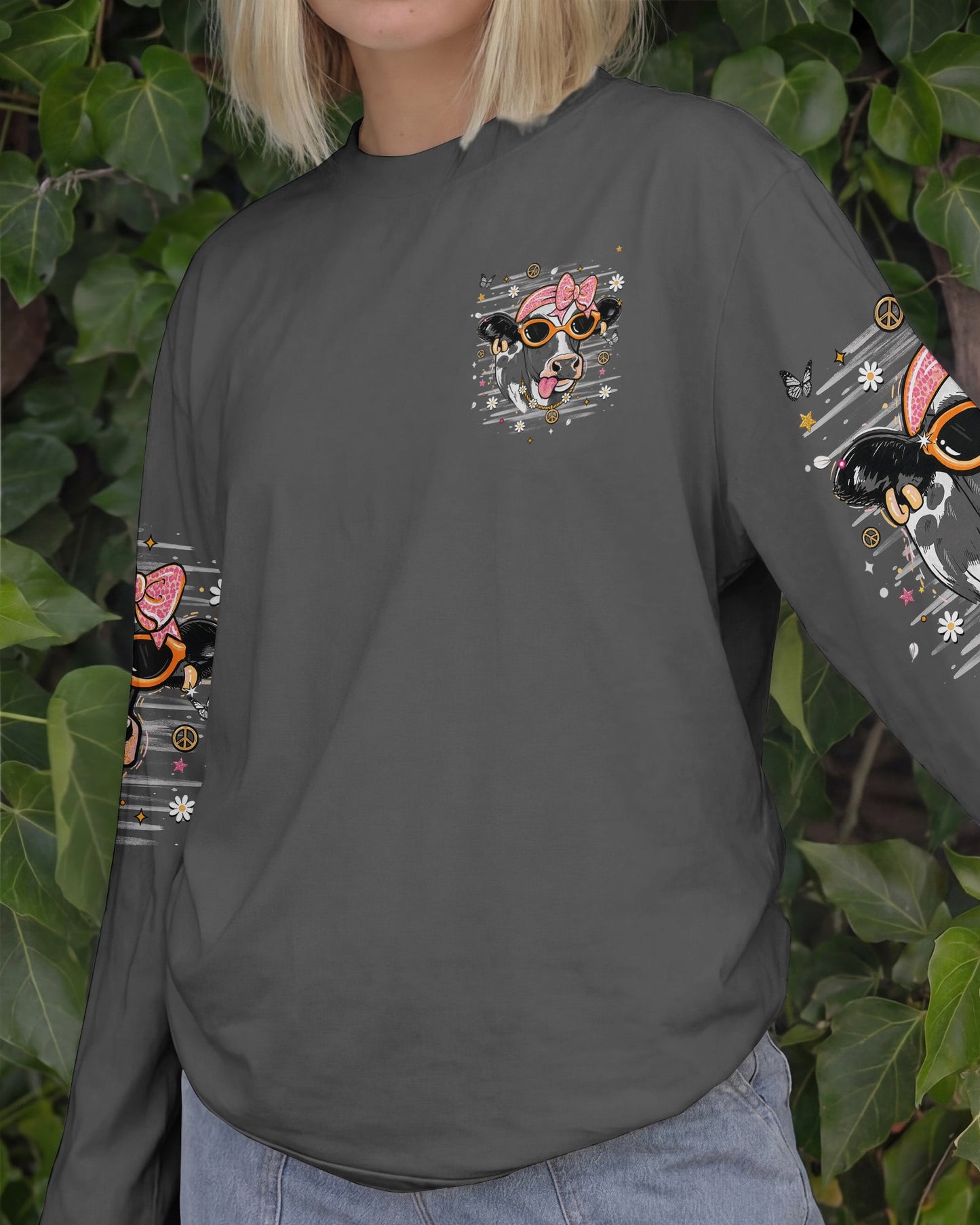 LITTLE BIT A HOT MESS COW ALL OVER PRINT  - TLHN1806264