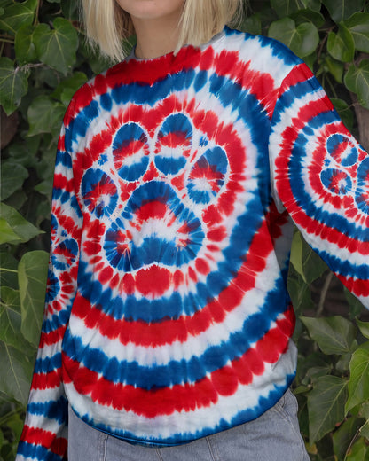 RED WHITE AND BLUE PAW ALL OVER PRINT - TYQY0104261