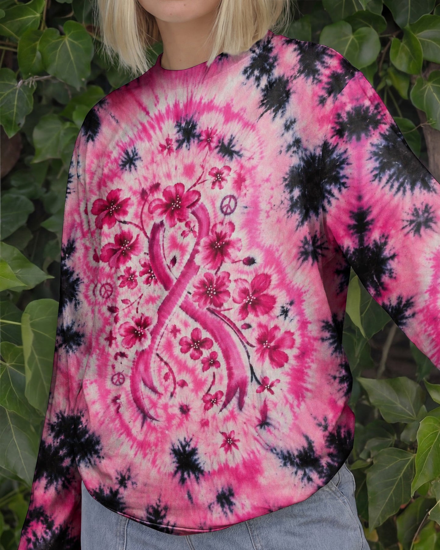 IN OCTOBER WE WEAR PINK FLORAL RIBBON ALL OVER PRINT - KMTM1507261