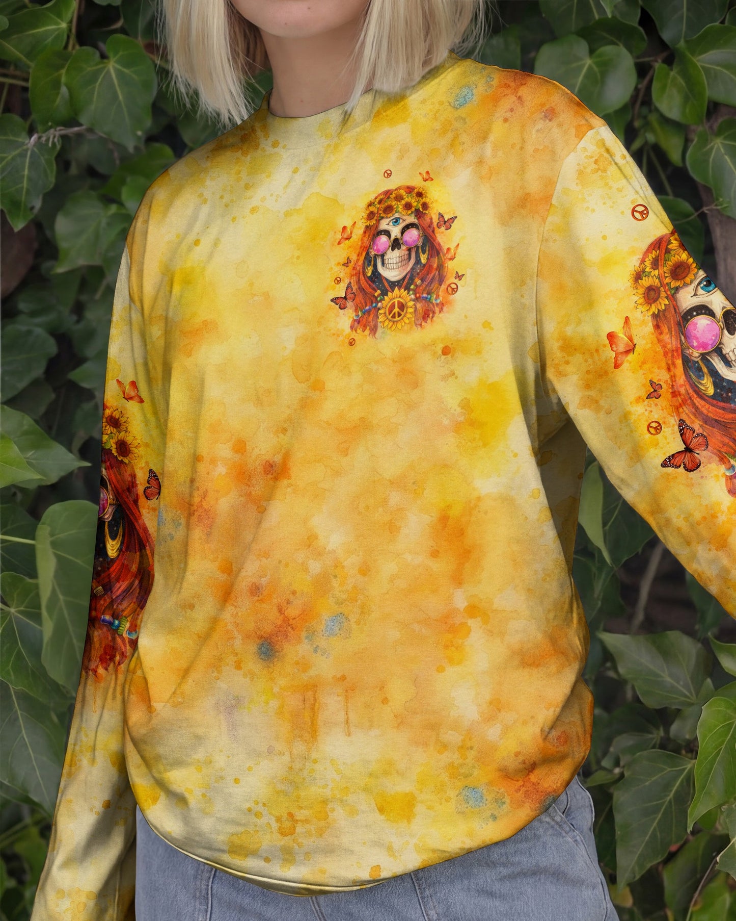 ASSUMING I'M JUST AN OLD LADY SKULL SUNFLOWER ALL OVER PRINT - TLTW1004261