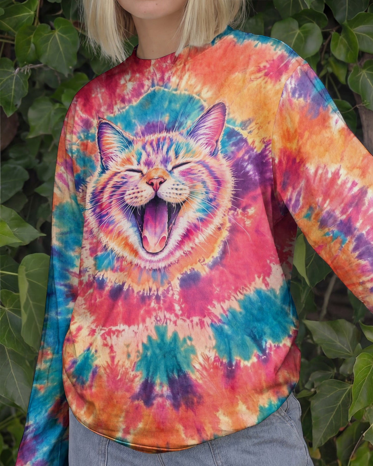 JOYFUL CAT WATERCOLOR PATTERN  ALL OVER PRINT - TLNO2404261