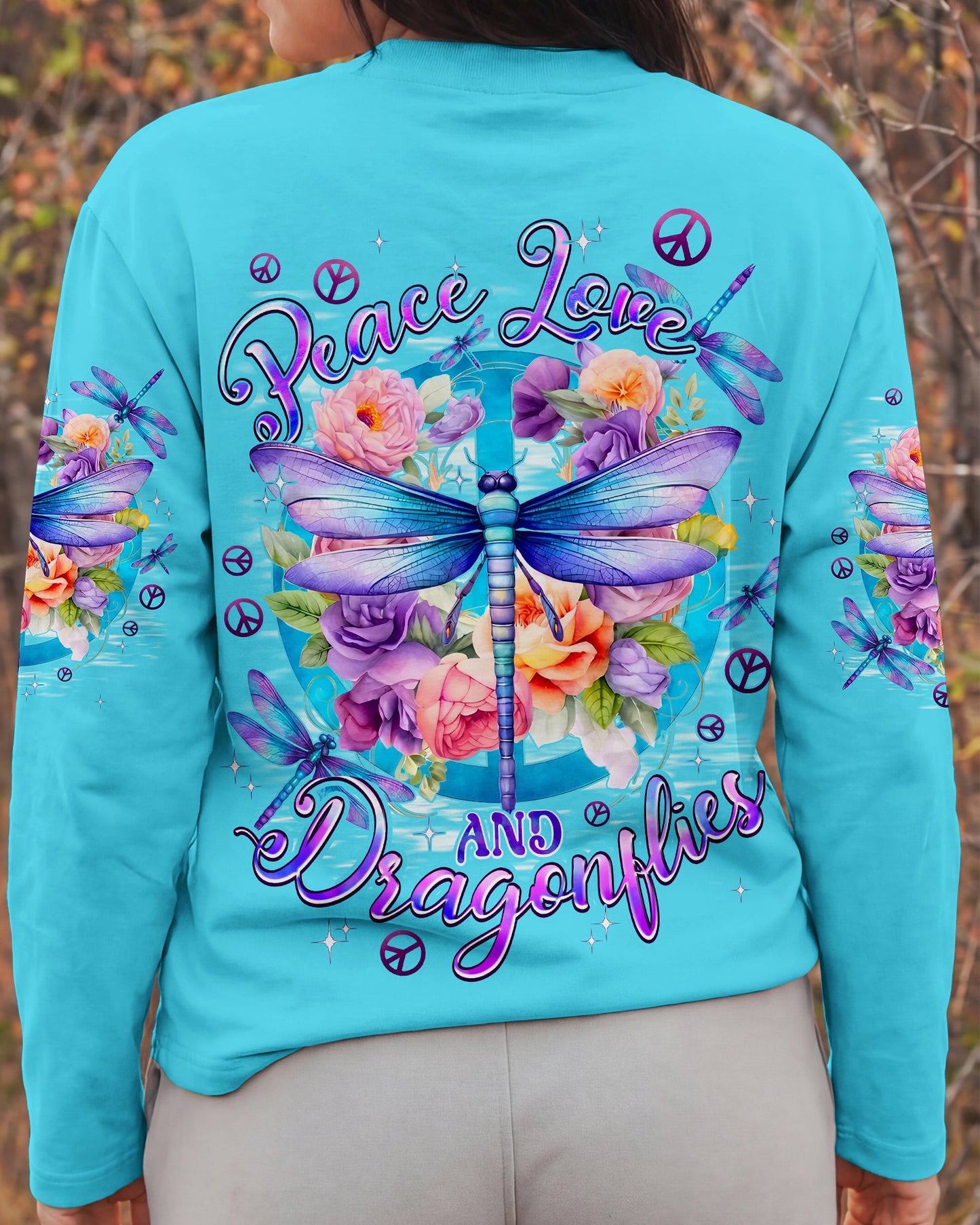 PEACE LOVE AND DRAGONFLIES ALL OVER PRINT - TYPQ2306262