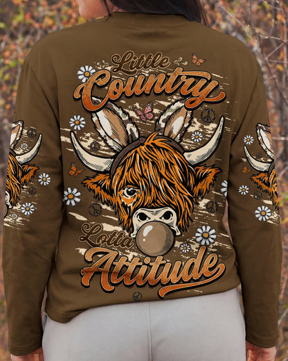 LITTLE COUNTRY LOTTA ATTITUDE COW ALL OVER PRINT  - TLTW1106262
