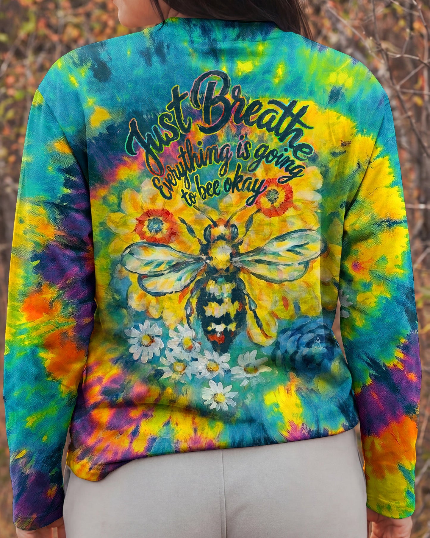 JUST BREATHE BEE SUNFLOWER ALL OVER PRINT - RI2304261