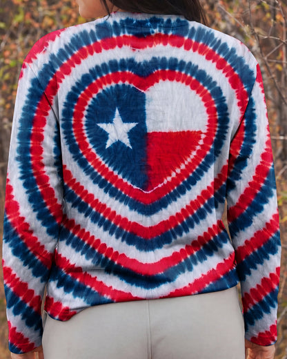 HEART TEXAS STATE RED WHITE & BLUE SWIRL ALL OVER PRINT - TLNO1206262
