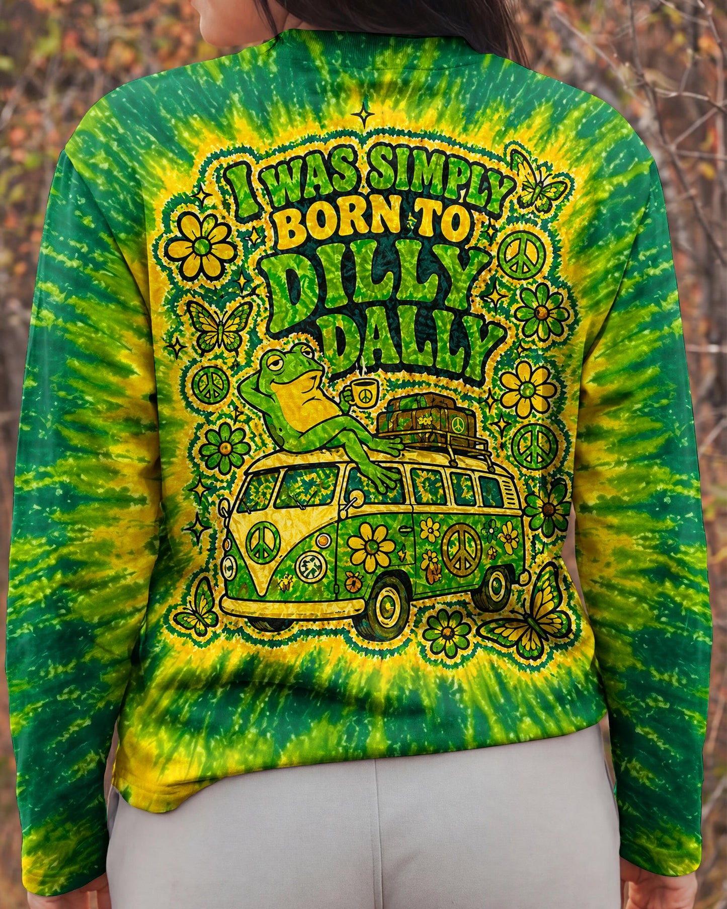 I WAS SIMPLY BORN TO DILLY DALLY FROG ALL OVER PRINT - TLNO2804261
