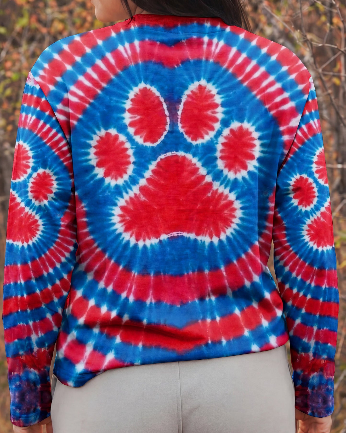 RED WHITE AND BLUE PAW ALL OVER PRINT - TYPQ0104261