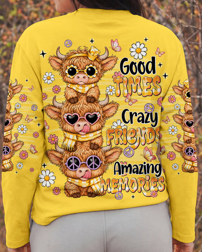 GOOD TIMES CRAZY FRIENDS HIGHLAND COW ALL OVER PRINT - TLNT0707261