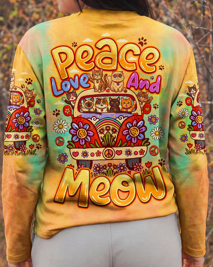 PEACE LOVE AND MEOW CATS ALL OVER PRINT - TLNO1307261