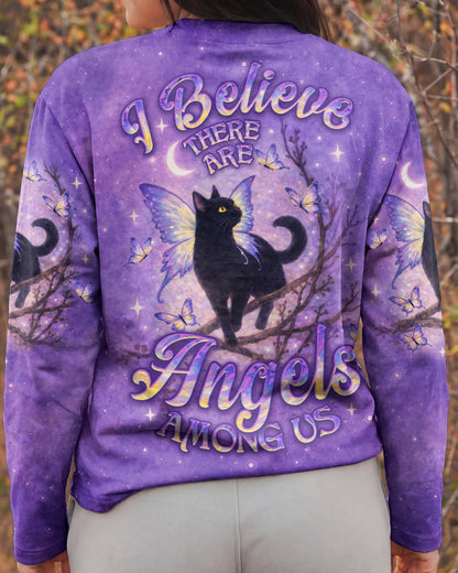 I BELIEVE THERE ARE ANGELS AMONG US BLACK CAT ALL OVER PRINT - TLNO1205261