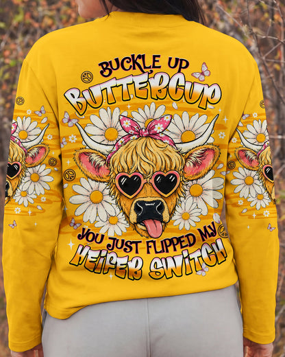 BUCKLE UP BUTTERCUP HEIFER SWITCH COW ALL OVER PRINT - TLNT1706262