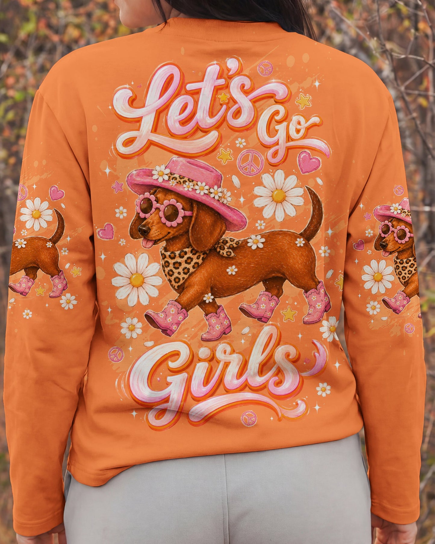 LET'S GO GIRLS DACHSHUND DOG  ALL OVER PRINT  - TLTW2905262