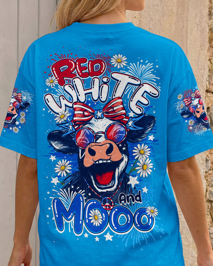 RED WHITE AND MOOO COW ALL OVER PRINT - TY0506262