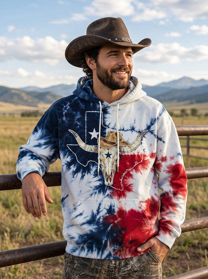 LONGHORN SKULL TEXAS MAP BURST ALL OVER PRINT - TLNO2706261