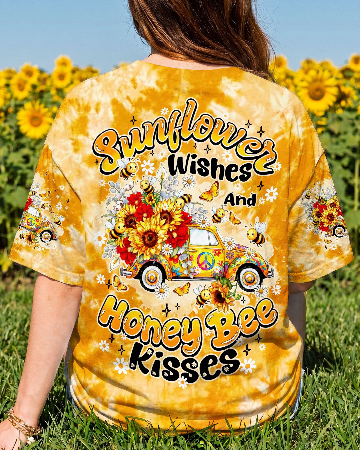 SUNFLOWER WISHES AND HONEY BEE KISSES ALL OVER PRINT - TY2804261