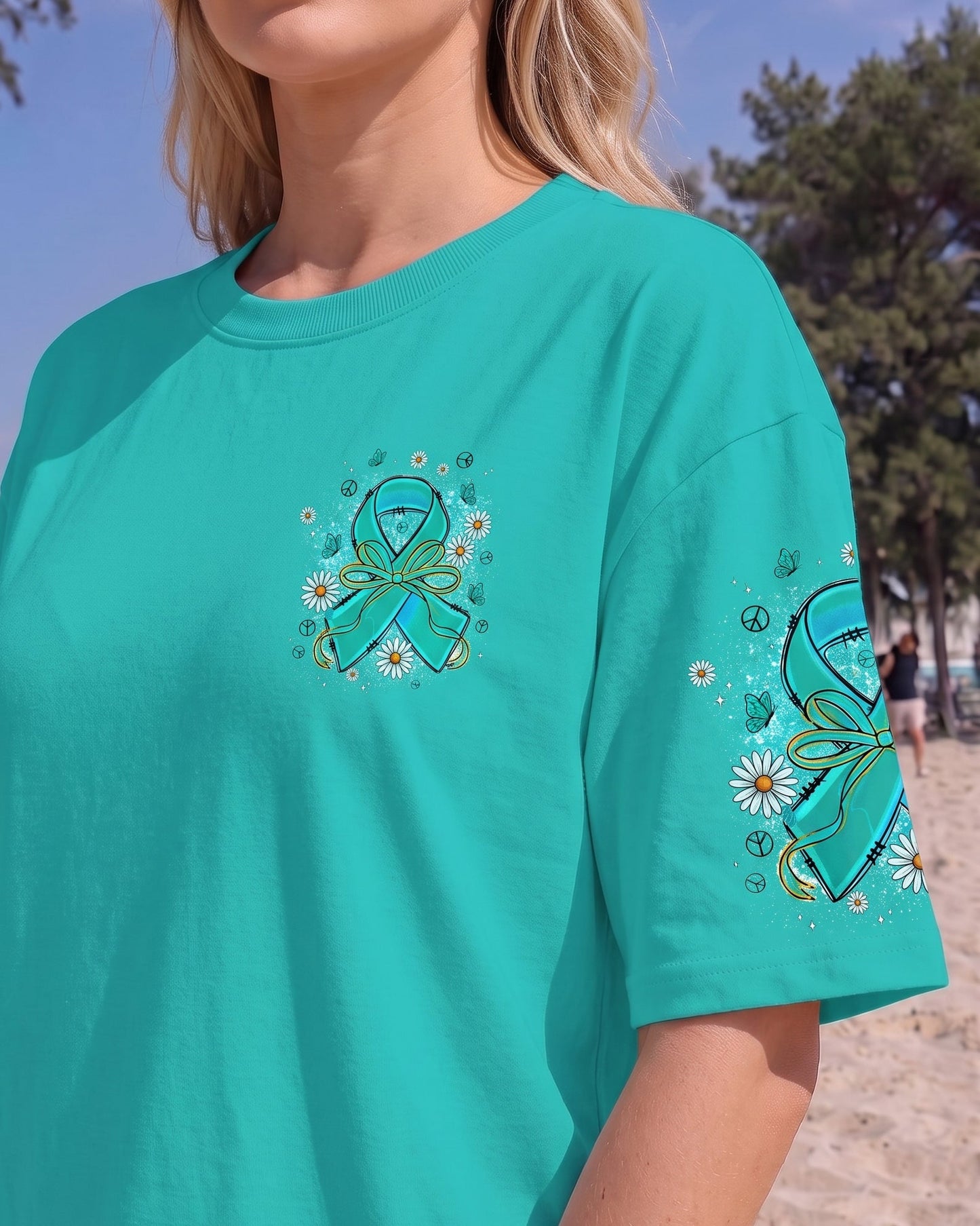 IN SEPTEMBER WE WEAR TEAL OVARIAN CANCER AWARENESS ALL OVER PRINT - TYPQ1507261