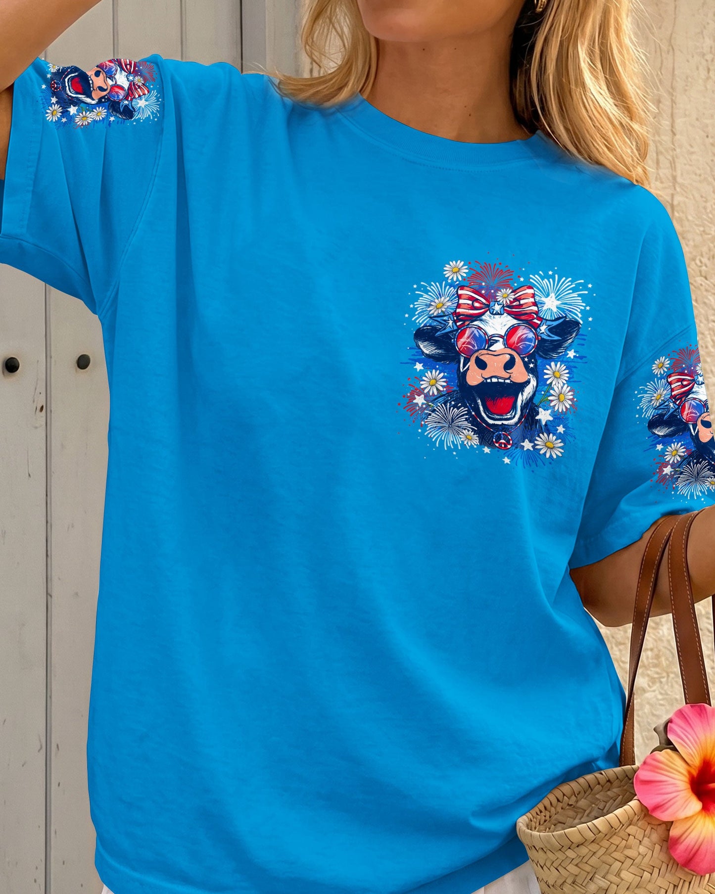 RED WHITE AND MOOO COW ALL OVER PRINT - TY0506262