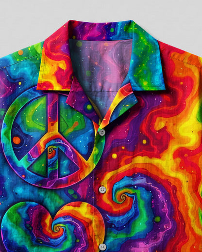 PEACE LOVE AND PAW COLORFUL CAMP SHIRT - TYQY0307263