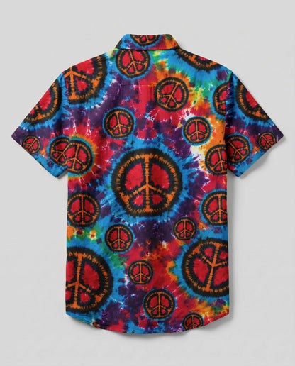 RAINBOW PEACE BURST BUTTON-DOWN COLLAR SHIRT - KMTM0206262