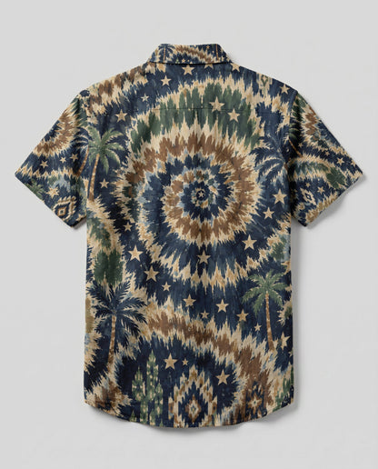 RETRO SWIRL PALM BUTTON-DOWN COLLAR SHIRT - KMTM0906262