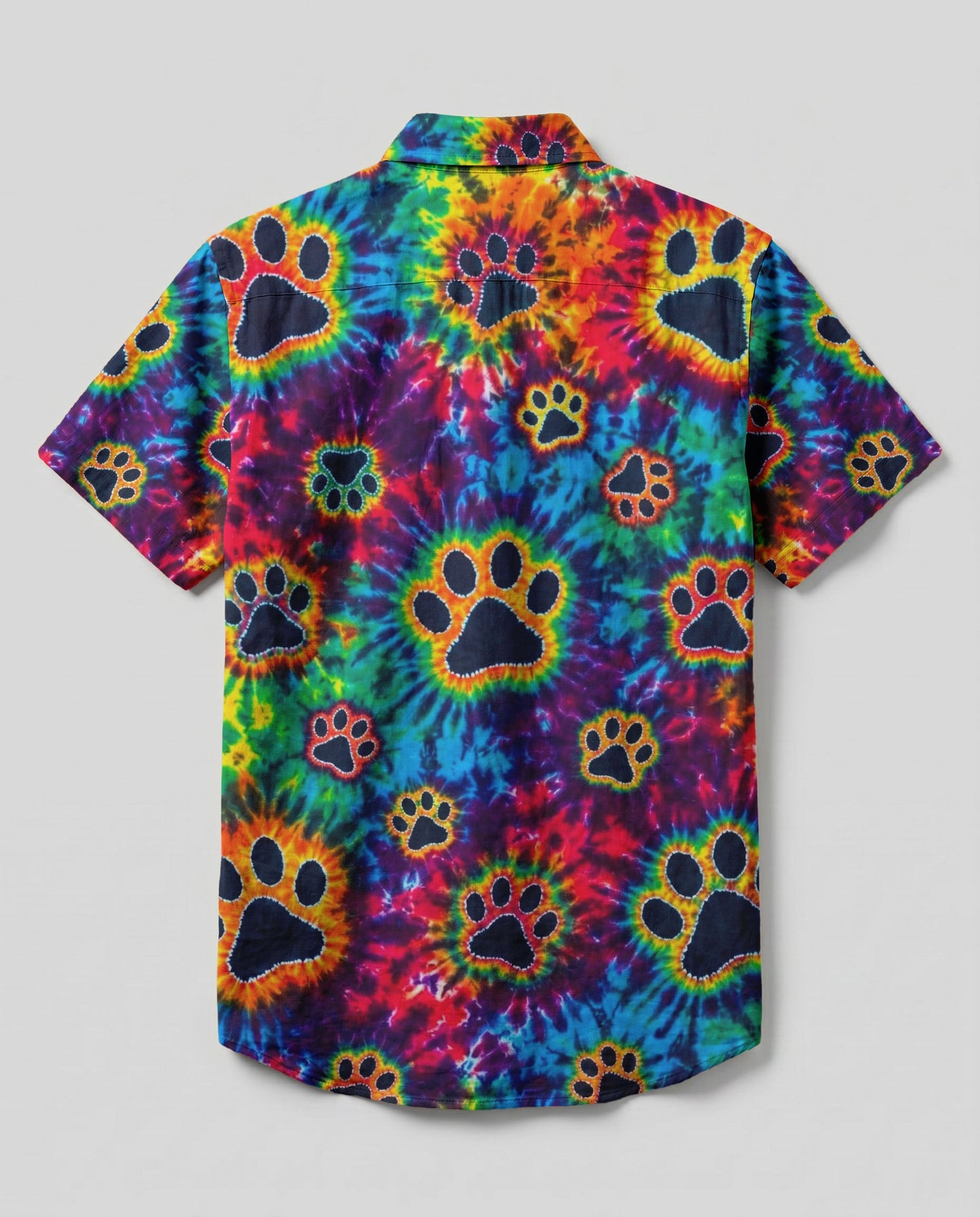 COLORFUL BURST PAW PRINT BUTTON-DOWN COLLAR SHIRT - KMTM0206263