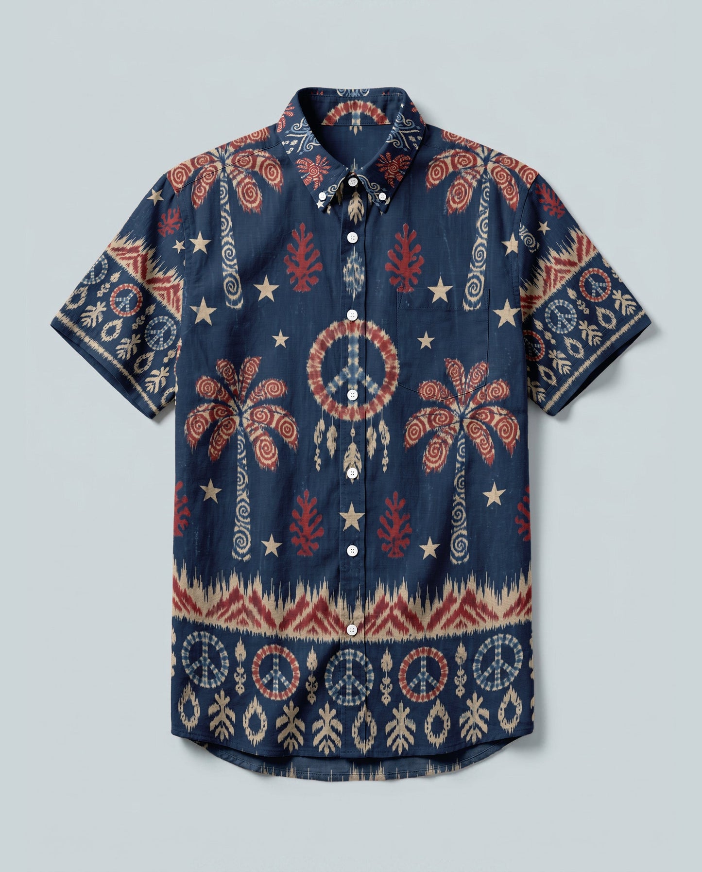 PEACE PALM IKAT BUTTON-DOWN COLLAR SHIRT - KMTM0906261