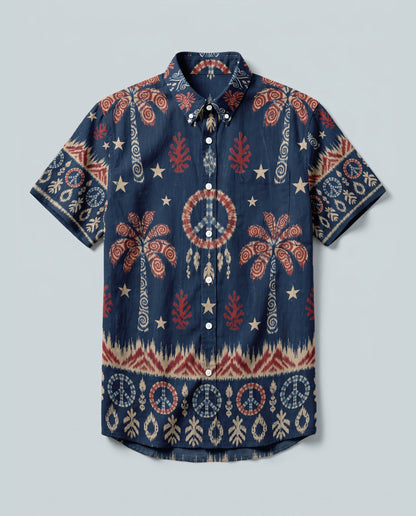 PEACE PALM IKAT BUTTON-DOWN COLLAR SHIRT - KMTM0906261