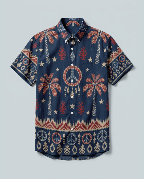 PEACE PALM IKAT BUTTON-DOWN COLLAR SHIRT - KMTM0906261