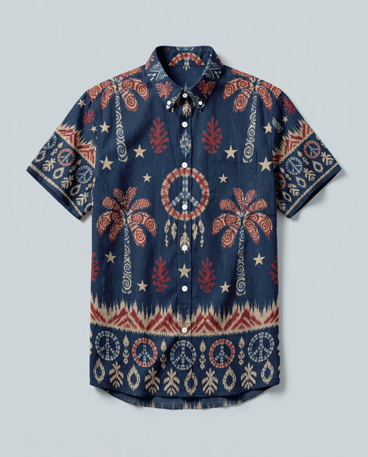 PEACE PALM IKAT BUTTON-DOWN COLLAR SHIRT - KMTM0906261