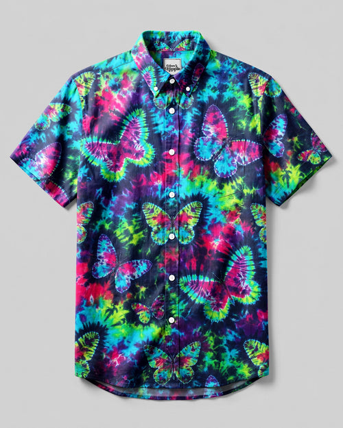 BUTTERFLY BURST BUTTON-DOWN COLLAR SHIRT  - TLNT1606264