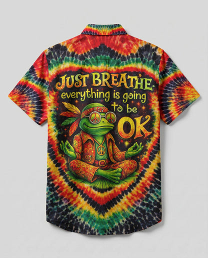 JUST BREATHE FROG SWIRL BUTTON-DOWN COLLAR SHIRT - KMTM0406261