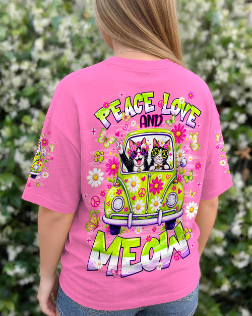 PEACE LOVE AND MEOW CAT HIPPIE CAR ALL OVER PRINT - TLNT0807263