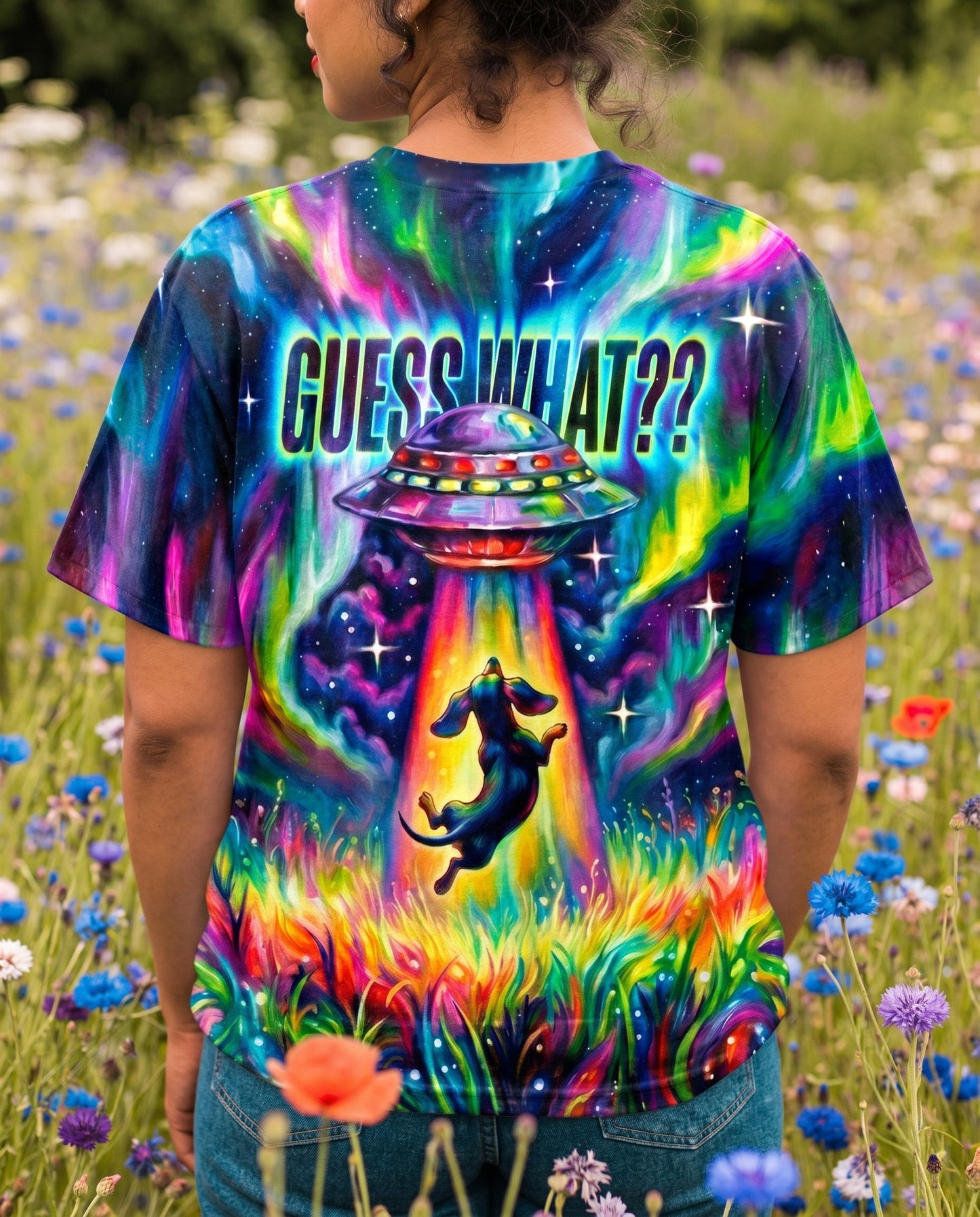 COSMIC ABDUCTION DACHSHUND DOG PSYCHEDELIC ALL OVER PRINT - RI2005261