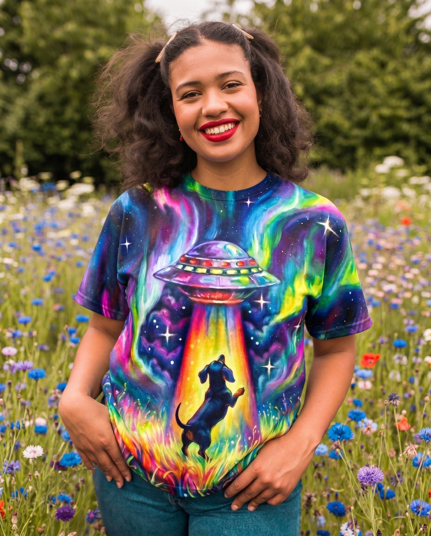 COSMIC ABDUCTION DACHSHUND DOG PSYCHEDELIC ALL OVER PRINT - RI2005261