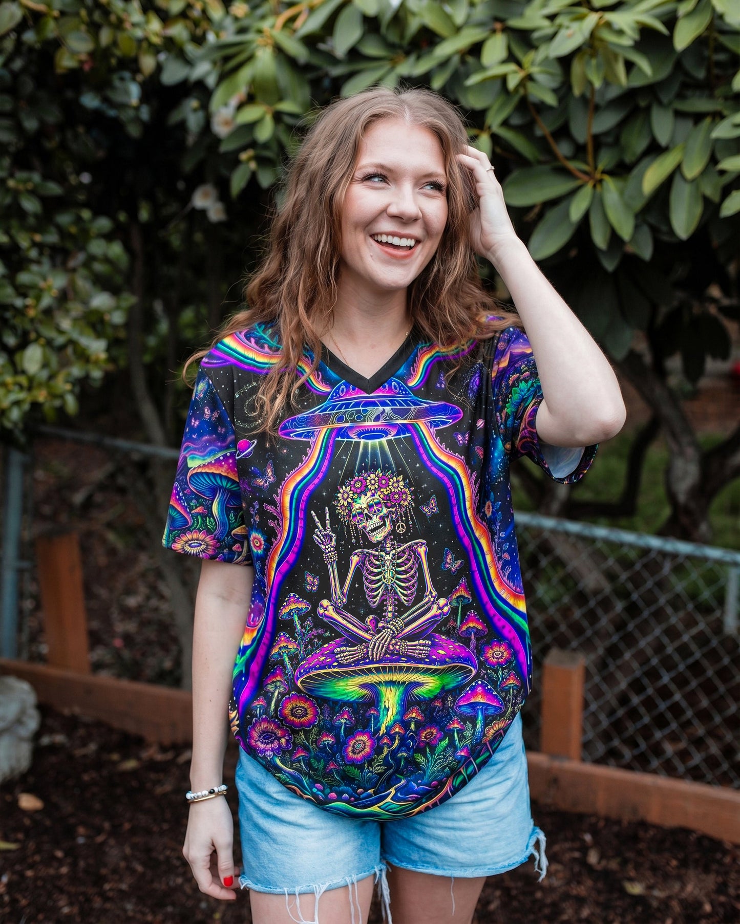 COSMIC UFO HIPPIE SKULL MUSHROOM ALL OVER PRINT - RI1205261