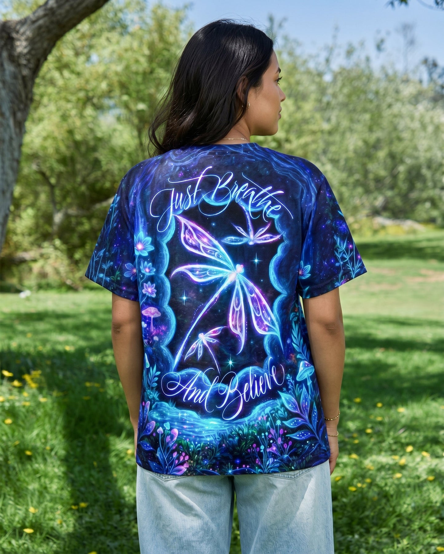JUST BREATHE AND BELIEVE DRAGONFLY ALL OVER PRINT - RI1405261