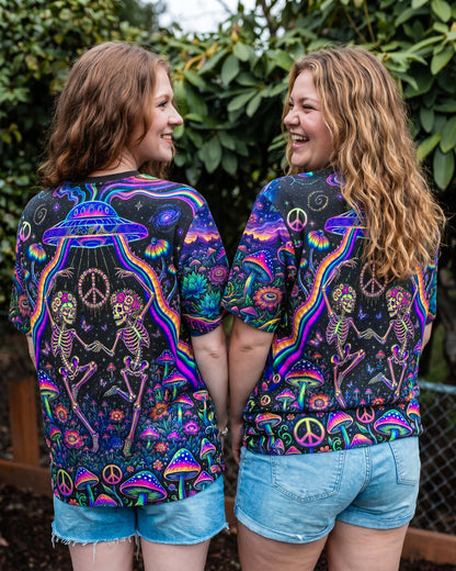 COSMIC UFO HIPPIE SKULL MUSHROOM ALL OVER PRINT - RI1205261