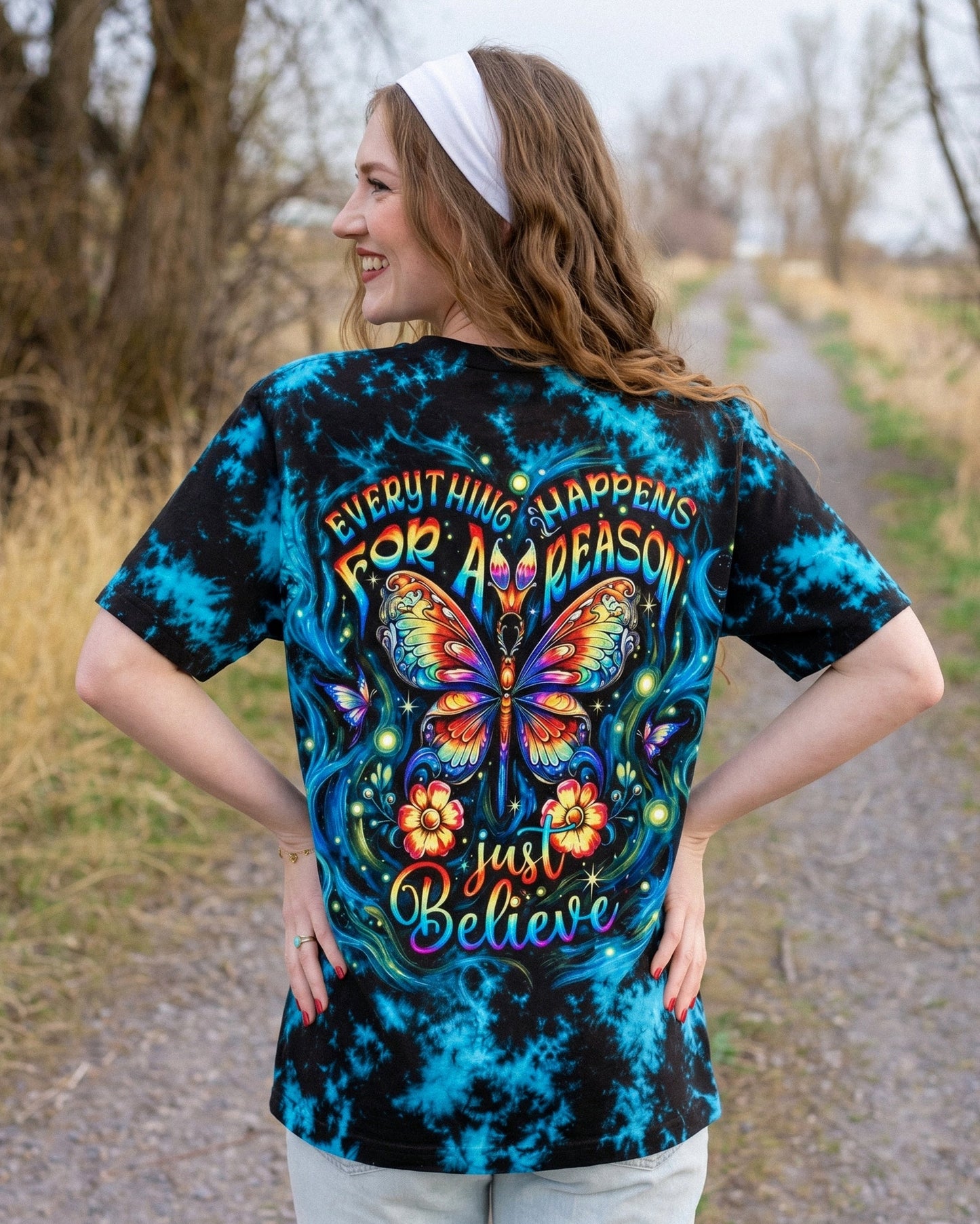 JUST BELIEVE PSYCHEDELIC BUTTERFLY ALL OVER PRINT - RI2506261